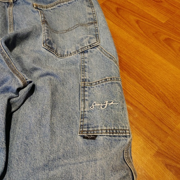 VINTAGE Sean John Jeans Mens 38x32 Embroidered Carpenter‎ Baggy Wide Leg Y2K - Picture 2 of 12